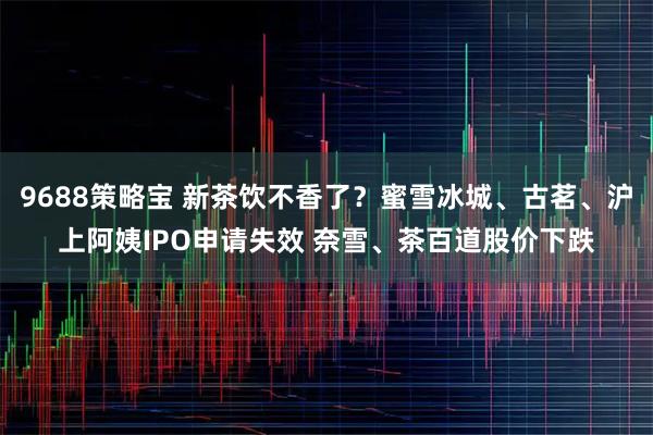 9688策略宝 新茶饮不香了？蜜雪冰城、古茗、沪上阿姨IPO申请失效 奈雪、茶百道股价下跌