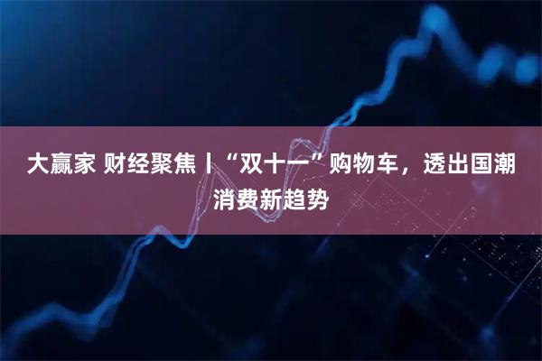 大赢家 财经聚焦丨“双十一”购物车，透出国潮消费新趋势